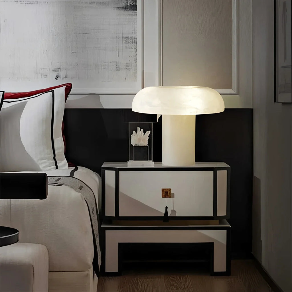 Creative Mushroom Shaped Spanish Alabaster Table Lamp