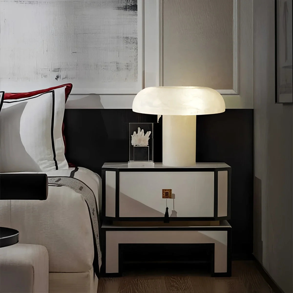 Creative Mushroom Shaped Spanish Alabaster Table Lamp