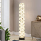 Creative Stacked Spanish Alabaster Squares Floor Lamp