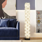 Creative Stacked Spanish Alabaster Squares Floor Lamp