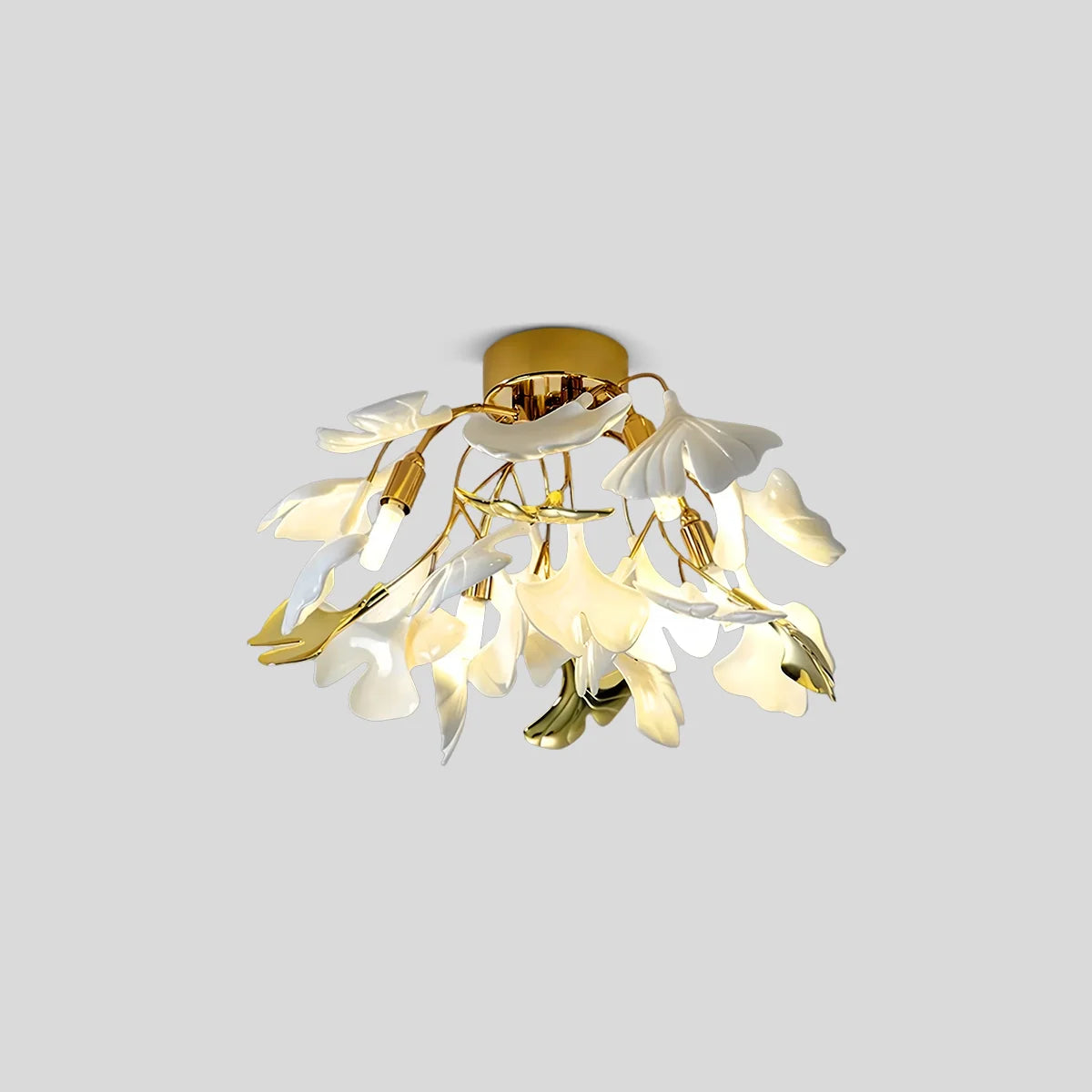 Ginkgo Ceiling Lamp for Bedroom Gold Dia 16.5″ x H 9.8″