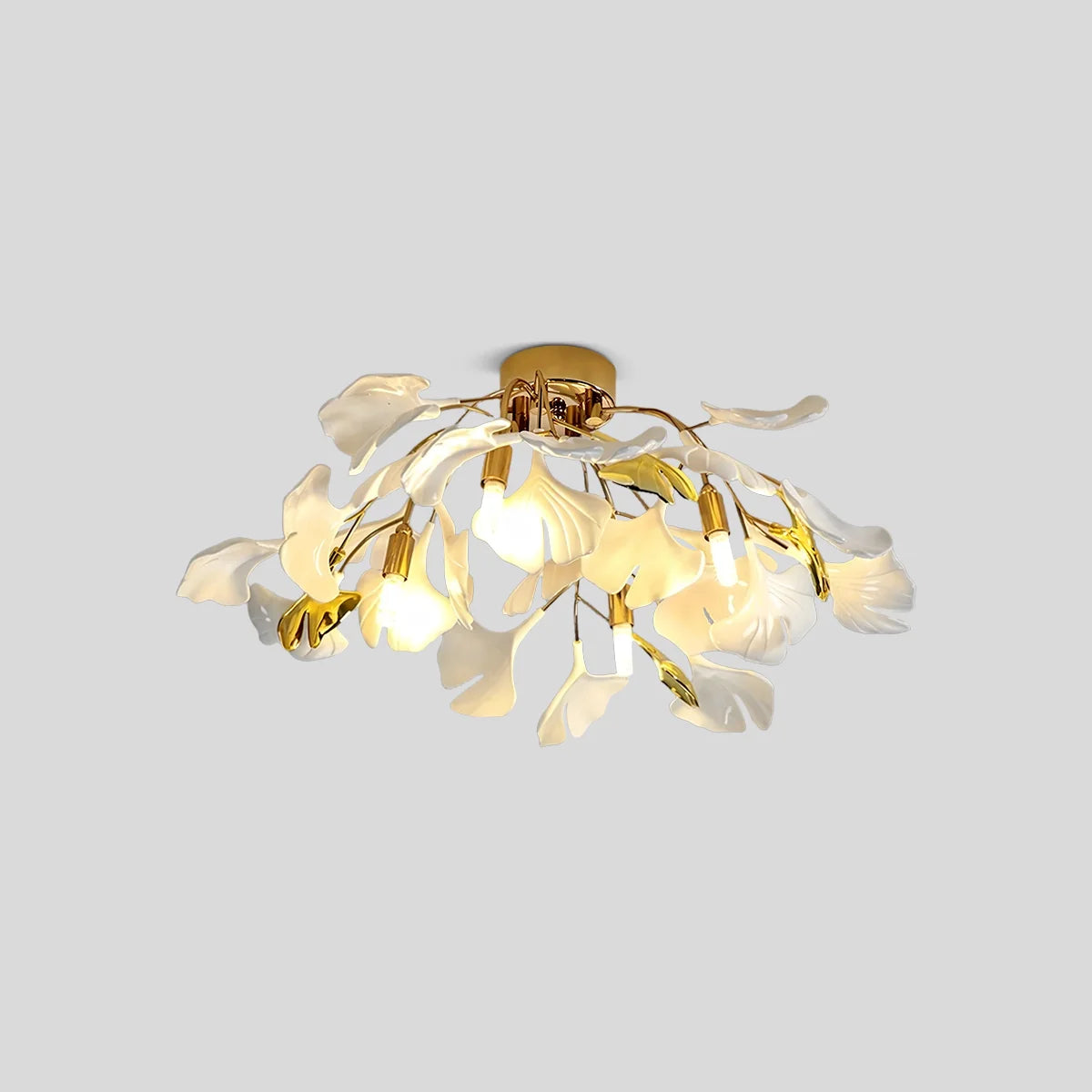 Ginkgo Ceiling Lamp for Bedroom Gold Dia 20.5″ x H 9.8″
