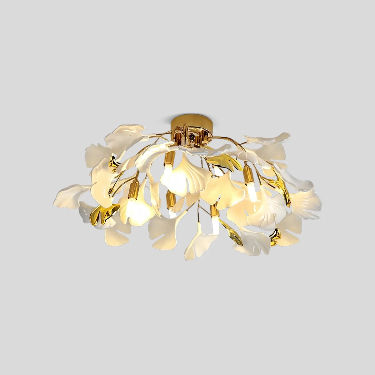 Ginkgo Ceiling Lamp for Bedroom Gold Dia 24.4″ x H 9.8″