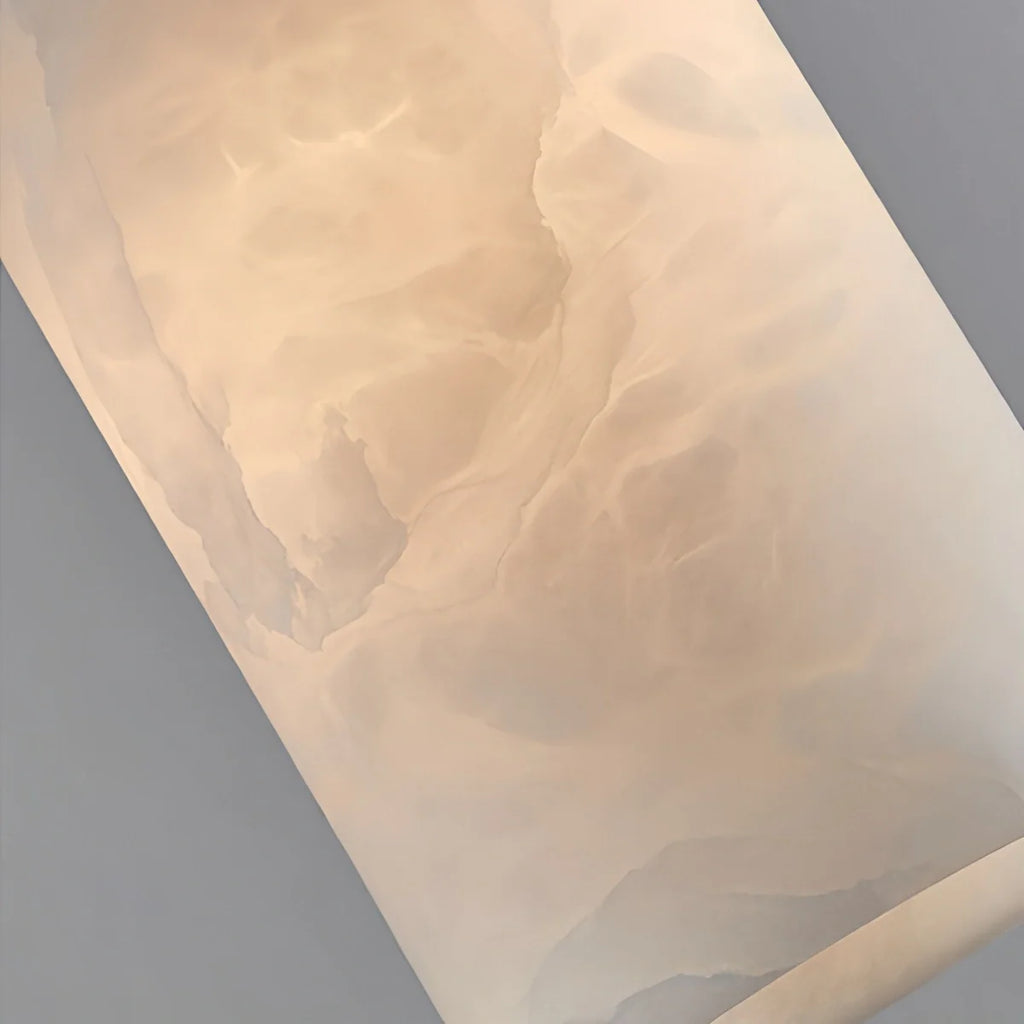 Haown All Copper Geometric Spanish Alabaster Pendant Light