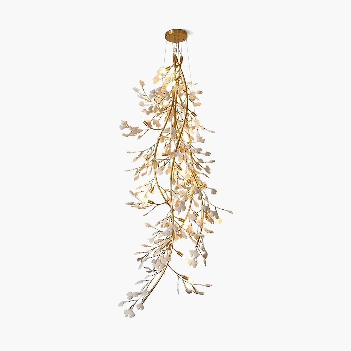 Ginkgo Long Branch Chandelier for High Ceiling
