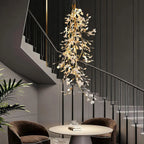 Ginkgo Long Branch Chandelier for High Ceiling