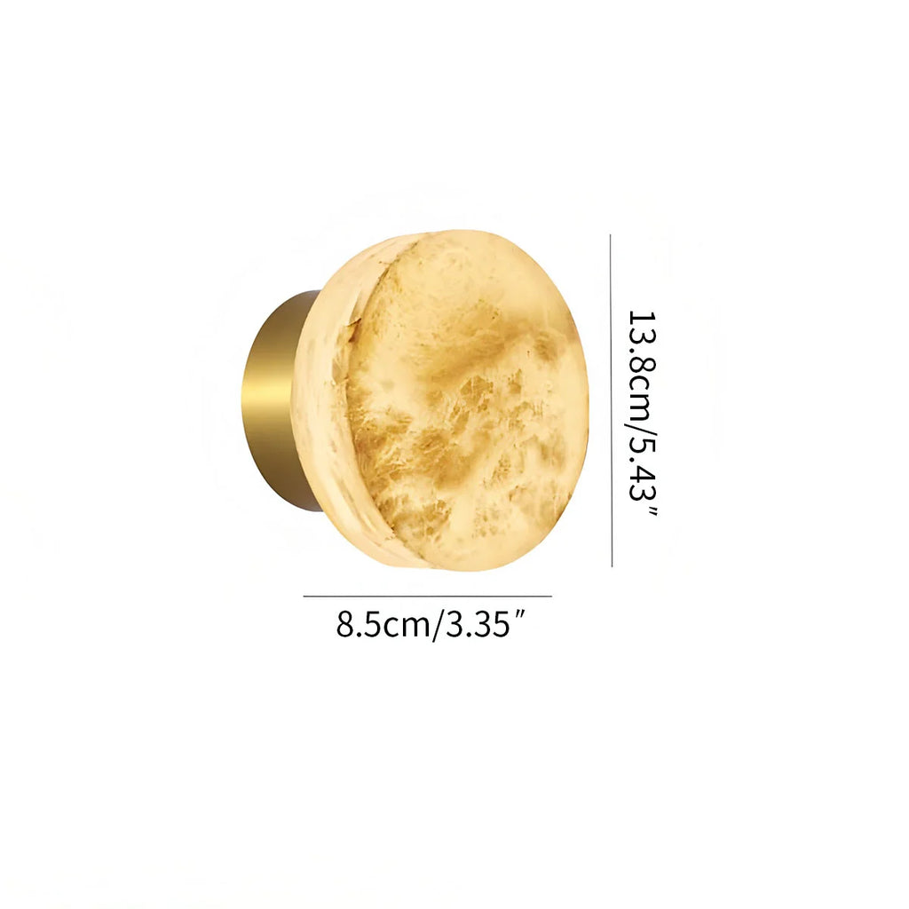 Simple Round Spanish Alabaster Wall Light for Hallway