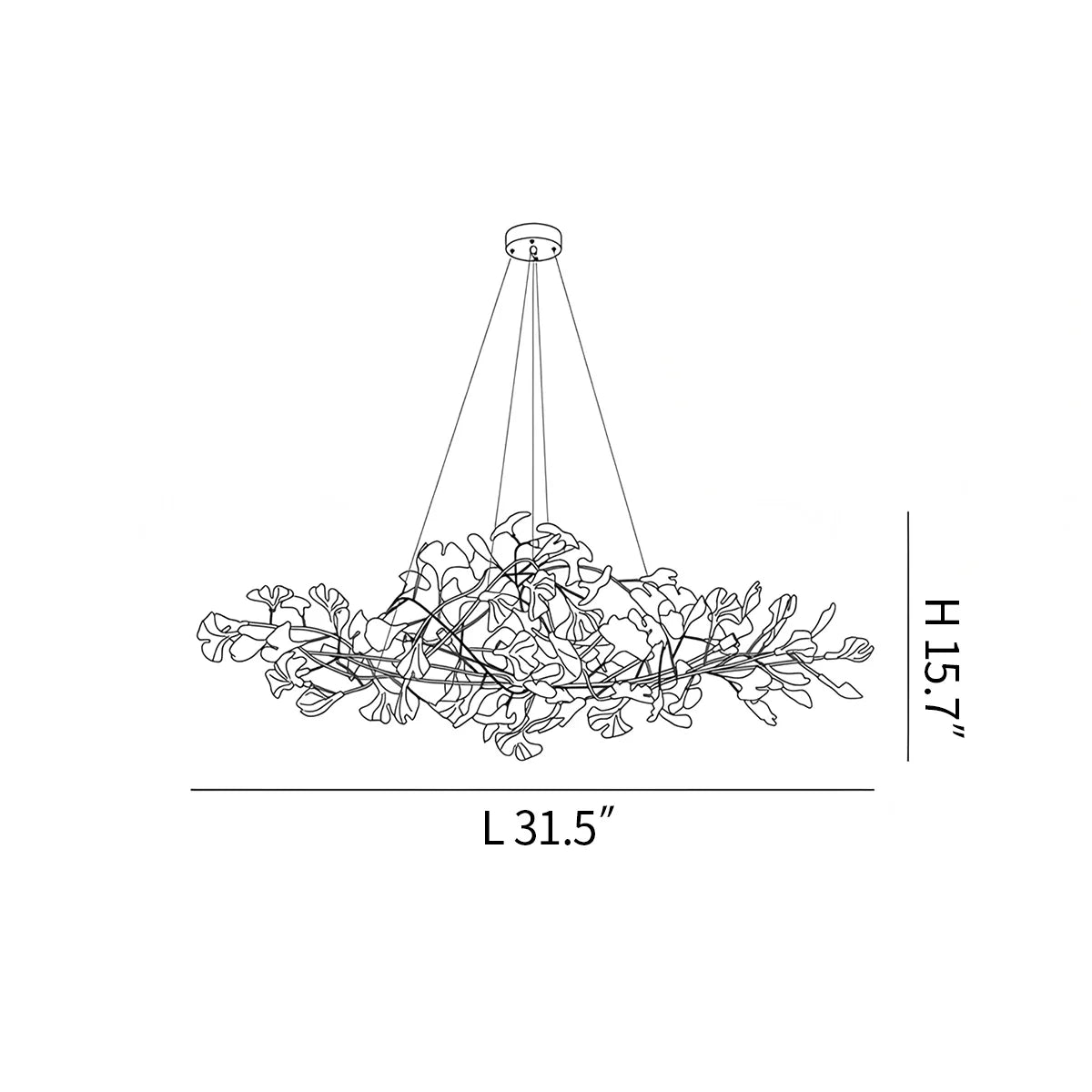 Haown Acrylic Ginkgo Leaf Chandelier for Dining Area