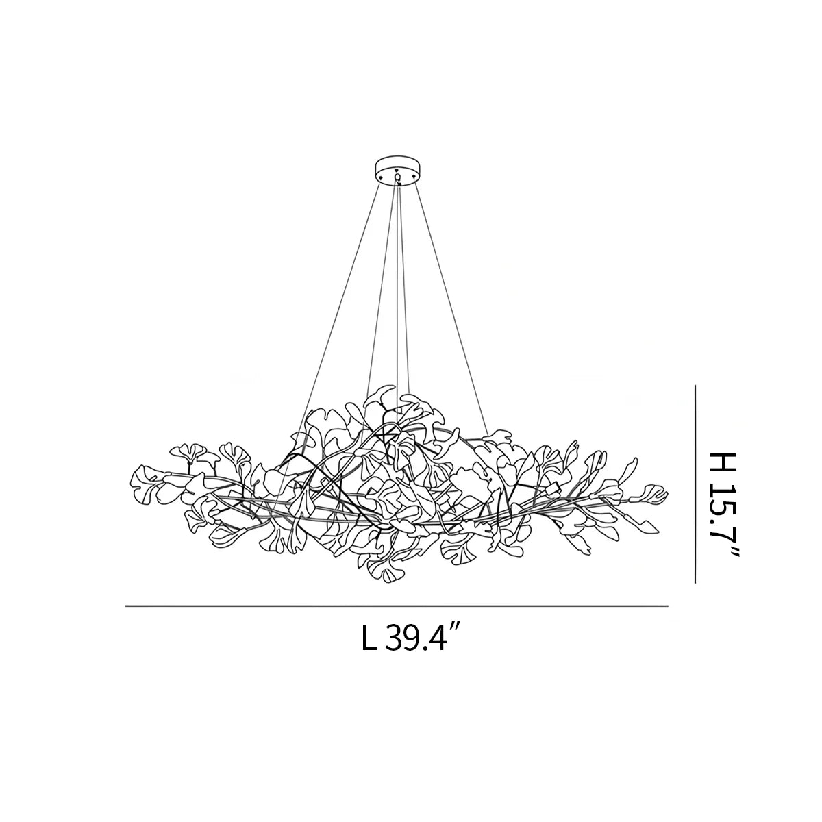 Haown Acrylic Ginkgo Leaf Chandelier for Dining Area