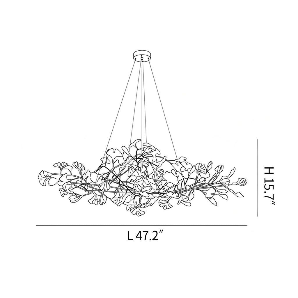 Haown Acrylic Ginkgo Leaf Chandelier for Dining Area