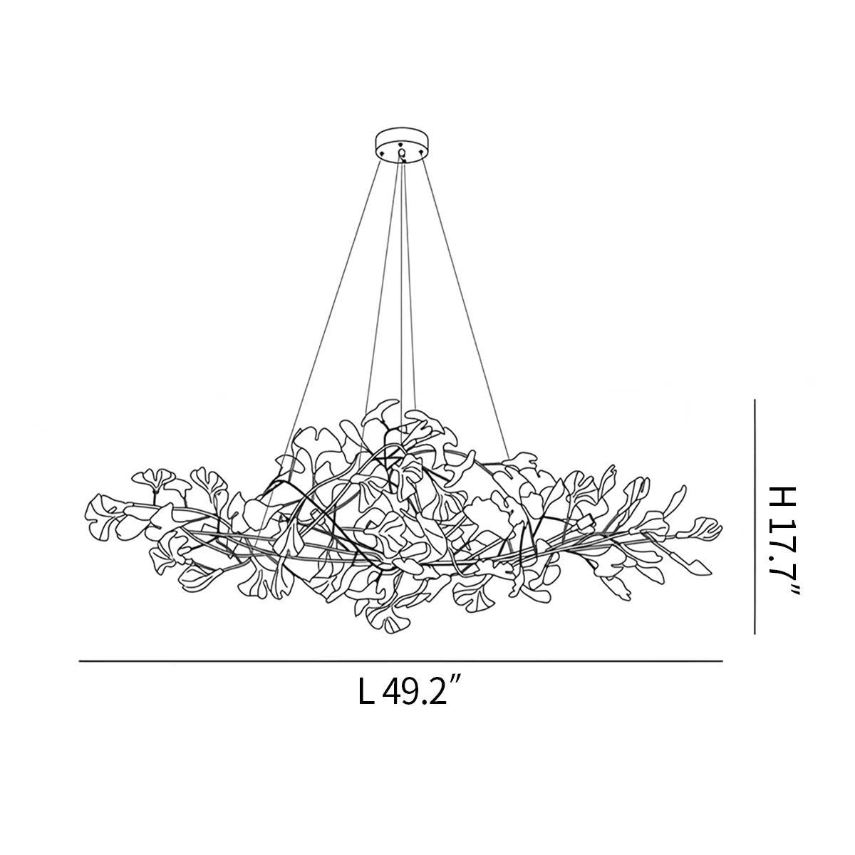 Haown Acrylic Ginkgo Leaf Chandelier for Dining Area