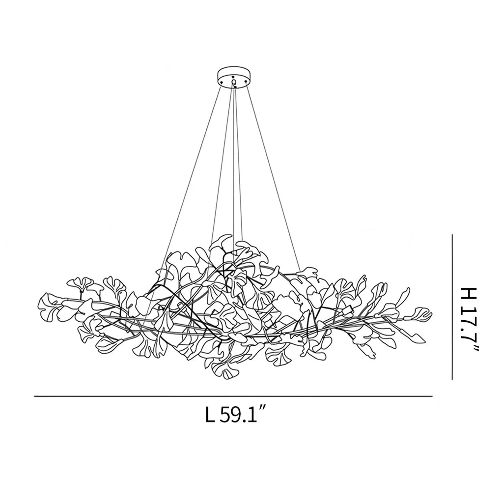 Haown Acrylic Ginkgo Leaf Chandelier for Dining Area
