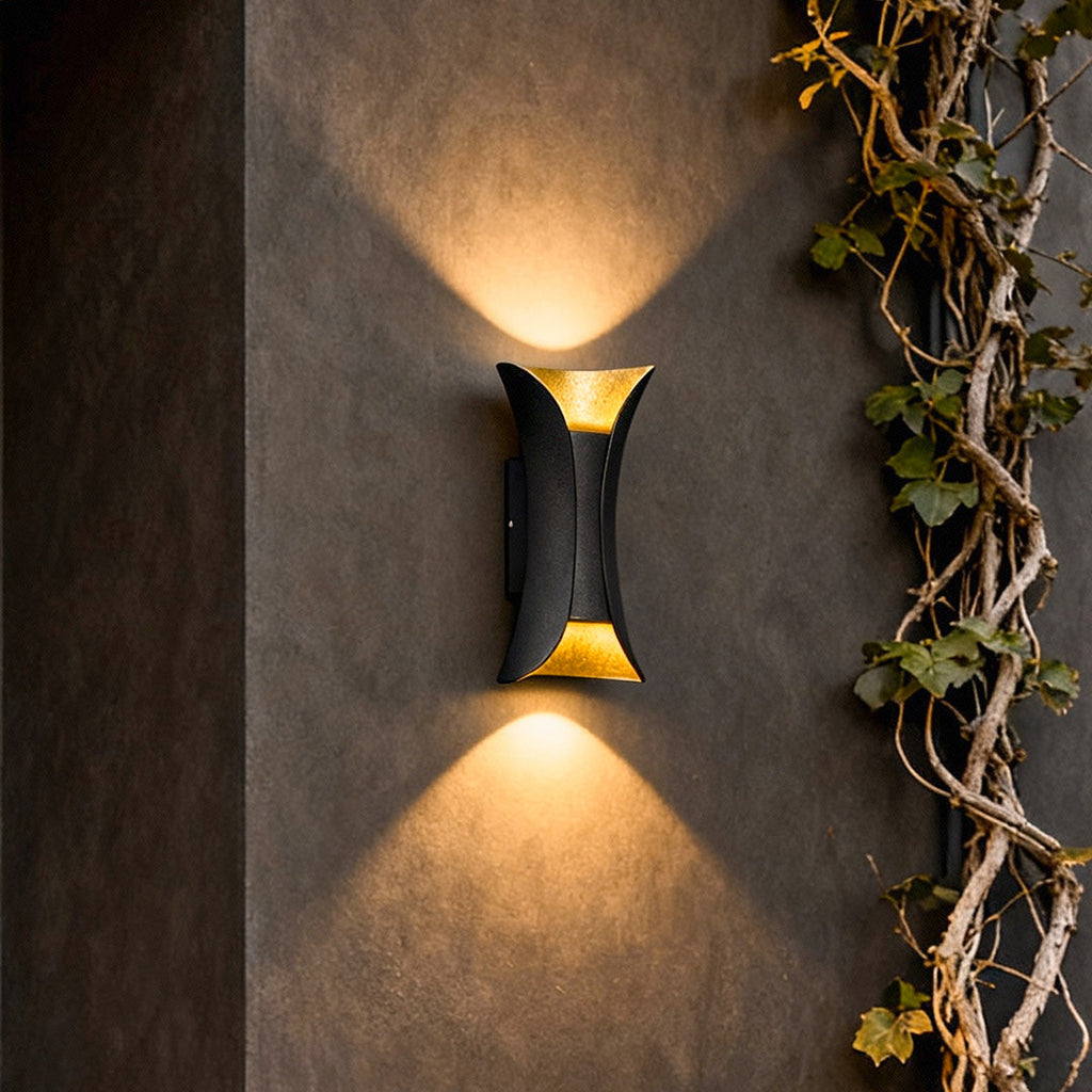 Curved LED Up and Down Lighting Waterproof Modern Outdoor Wall Lights