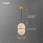 Haown Modern Luxury Oval Spanish Alabaster Pendant Light