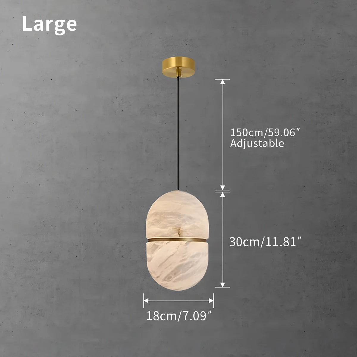 Haown Modern Luxury Oval Spanish Alabaster Pendant Light