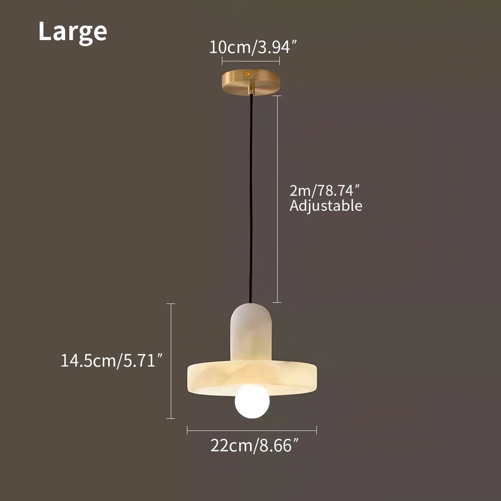 Natural Spanish Alabaster Pendant Light for Bedroom