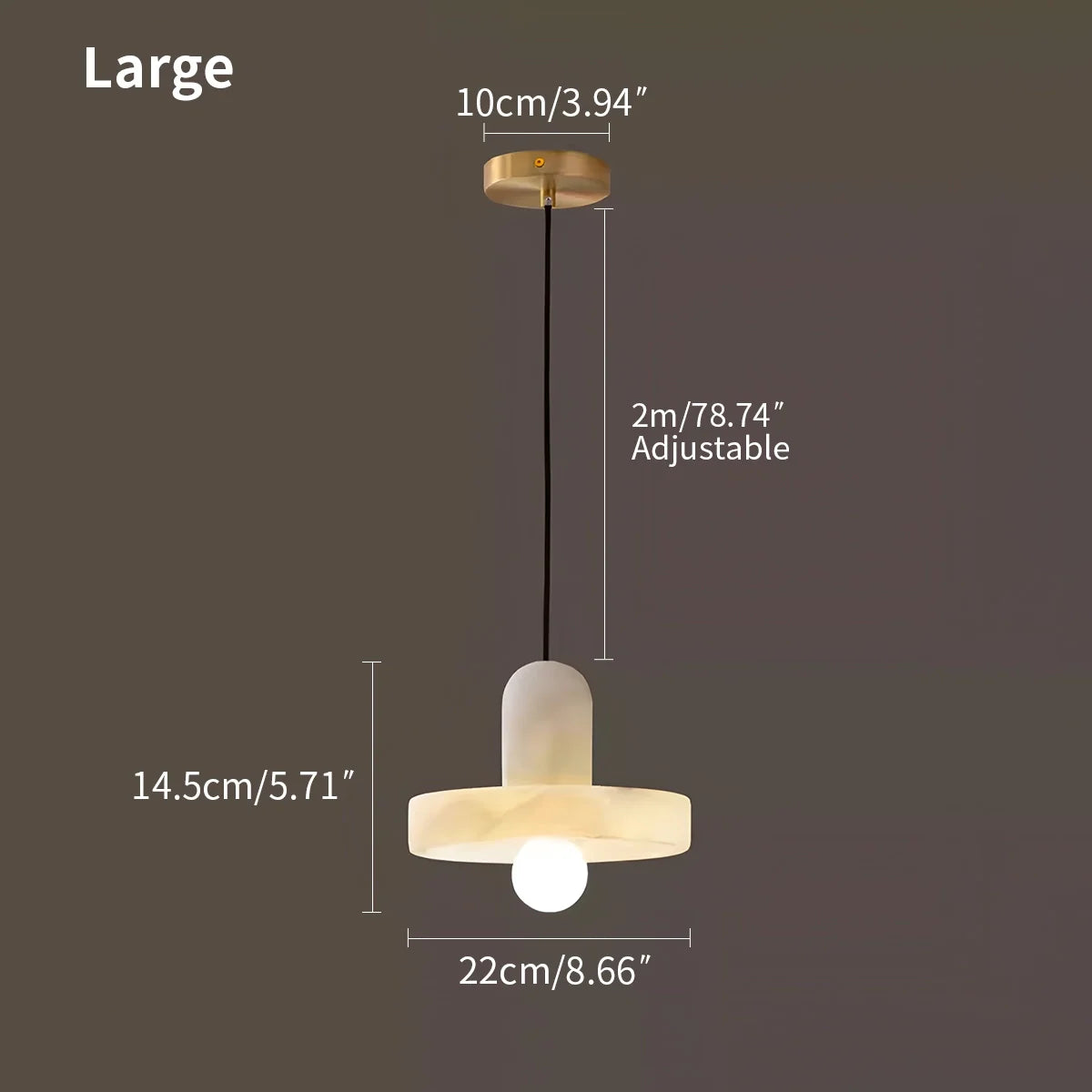 Natural Spanish Alabaster Pendant Light for Bedroom