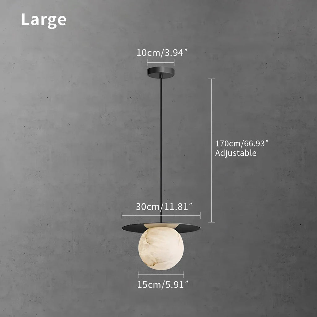 Haown Luxury Spherical Natural Spanish Alabaster Pendant Light