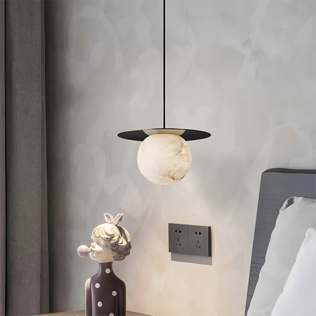 Haown Luxury Spherical Natural Spanish Alabaster Pendant Light