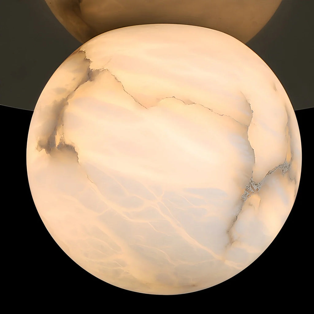 Haown Luxury Spherical Natural Spanish Alabaster Pendant Light