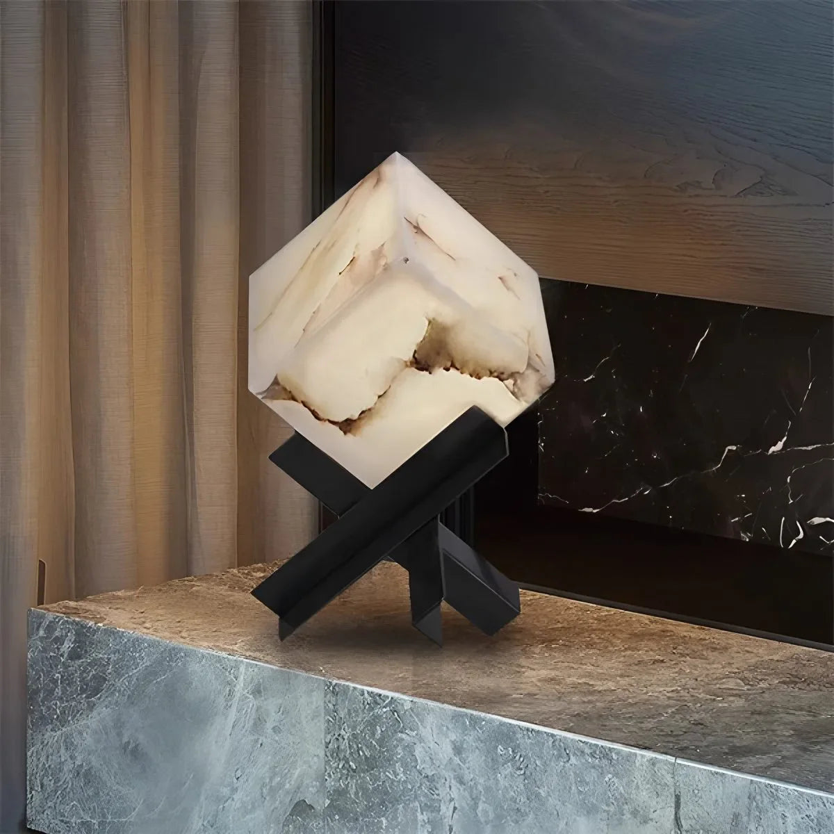 Light Luxury Study Square Spanish Alabaster Table Lamp