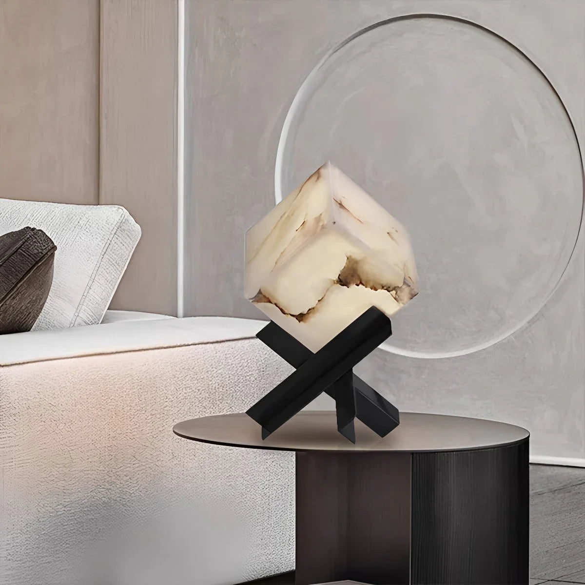 Light Luxury Study Square Spanish Alabaster Table Lamp