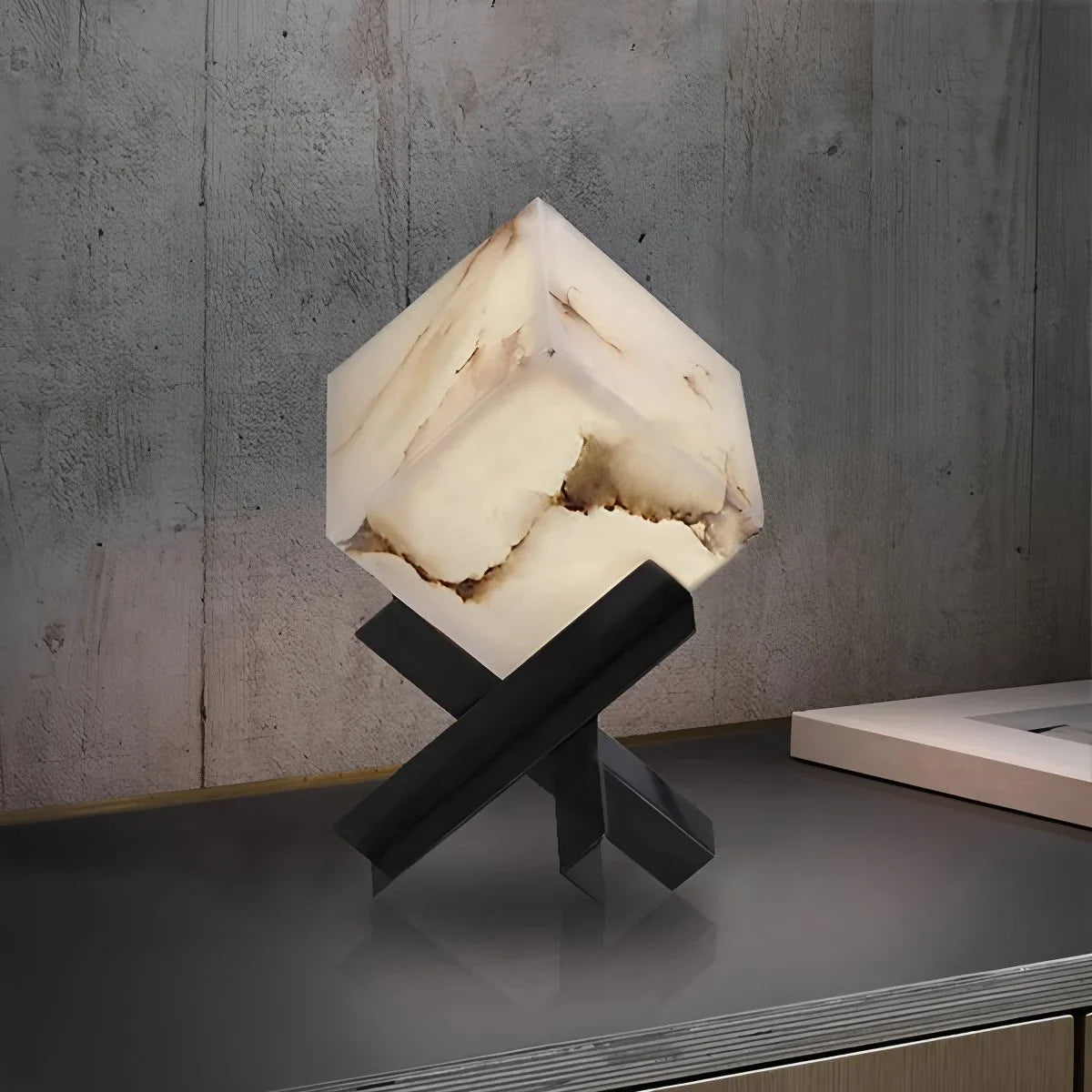 Light Luxury Study Square Spanish Alabaster Table Lamp
