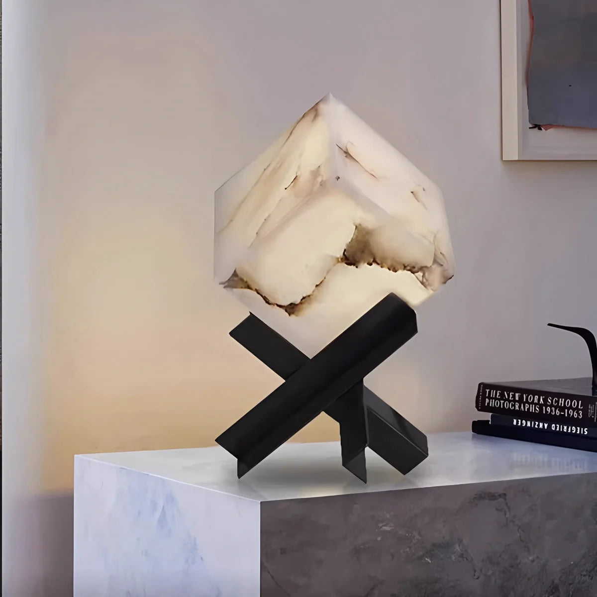 Light Luxury Study Square Spanish Alabaster Table Lamp