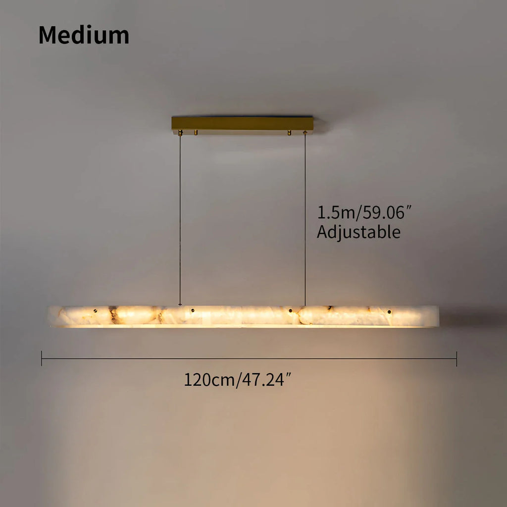 Modern Minimalist Linear Spanish Alabaster Pendant Light