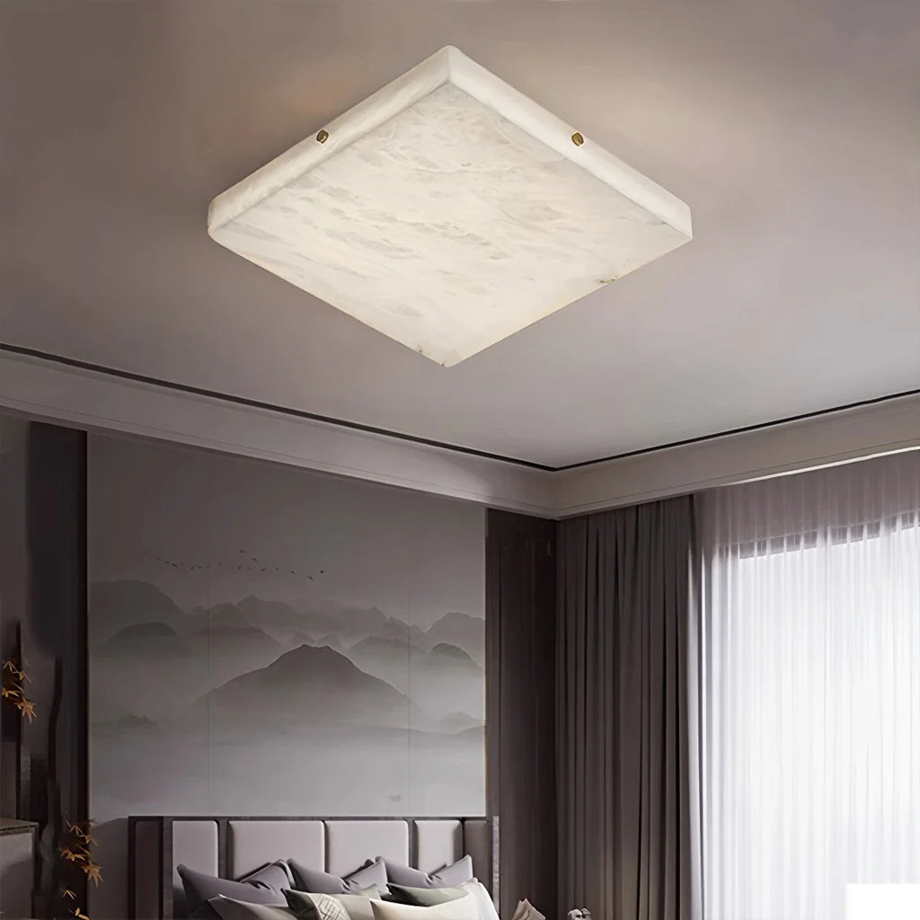 Haown Minimalism Ultra Thin Square Spanish Alabaster Ceiling Light