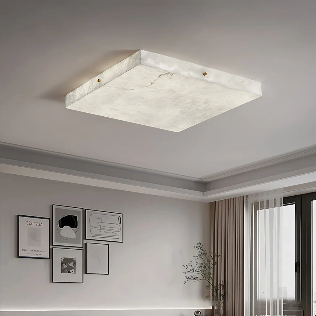 Haown Minimalism Ultra Thin Square Spanish Alabaster Ceiling Light