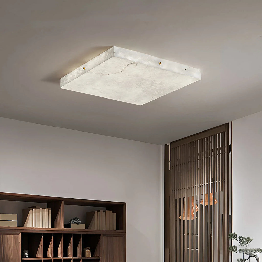 Haown Minimalism Ultra Thin Square Spanish Alabaster Ceiling Light