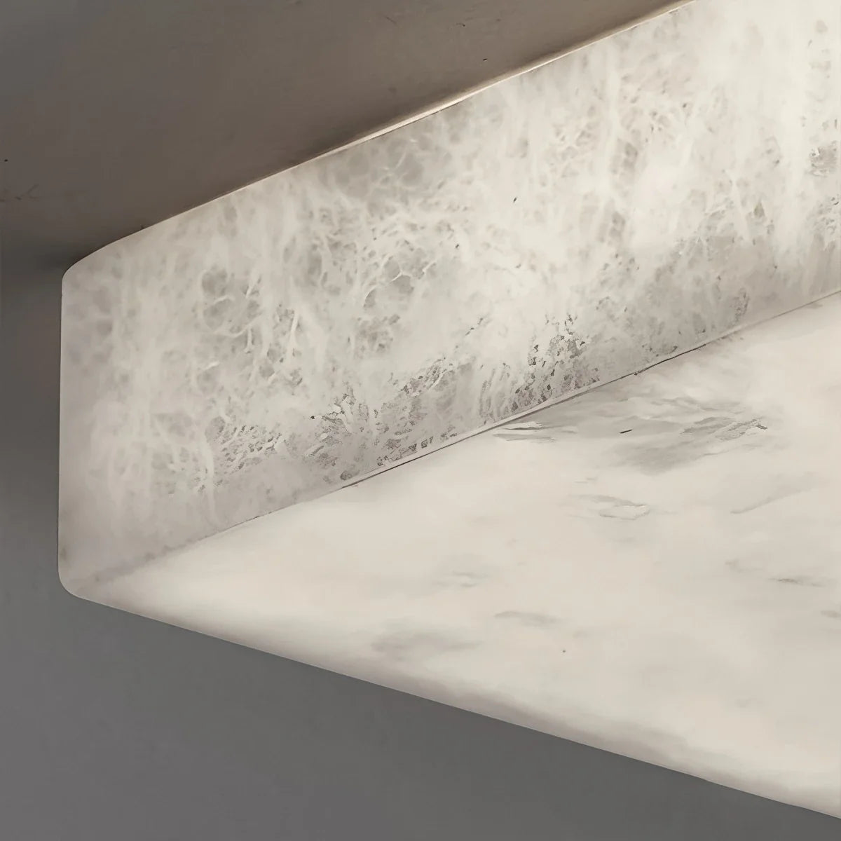 Haown Minimalism Ultra Thin Square Spanish Alabaster Ceiling Light