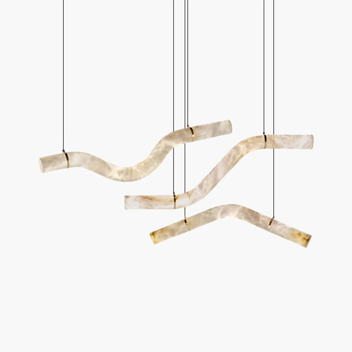 Minimalist Linear Spanish Alabaster Pendant Light