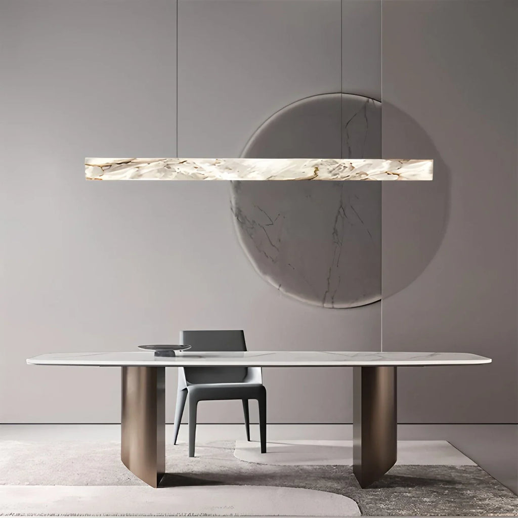 Haown Minimalist Linear Spanish Alabaster Pendant Light