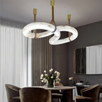 Haown Minimalist Linear Spanish Alabaster Pendant Light