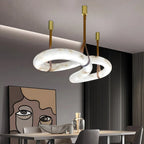 Haown Minimalist Linear Spanish Alabaster Pendant Light