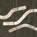 Haown Minimalist Linear Spanish Alabaster Pendant Light