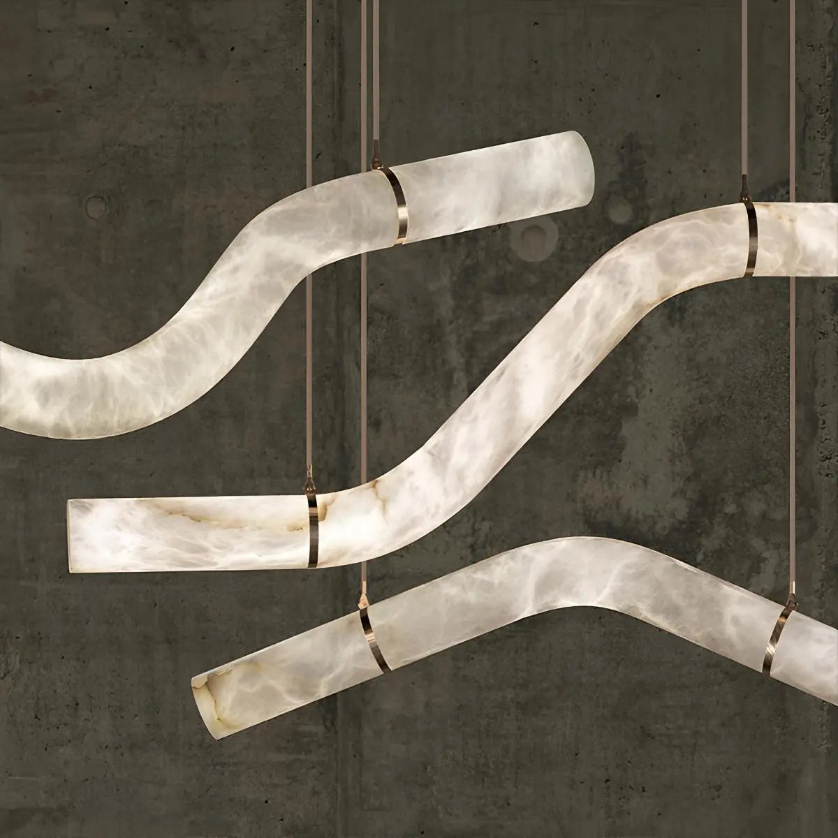 Haown Minimalist Linear Spanish Alabaster Pendant Light