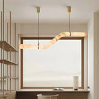Haown Minimalist Linear Spanish Alabaster Pendant Light