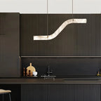 Haown Minimalist Linear Spanish Alabaster Pendant Light