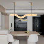 Haown Minimalist Linear Spanish Alabaster Pendant Light