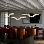 Haown Minimalist Linear Spanish Alabaster Pendant Light