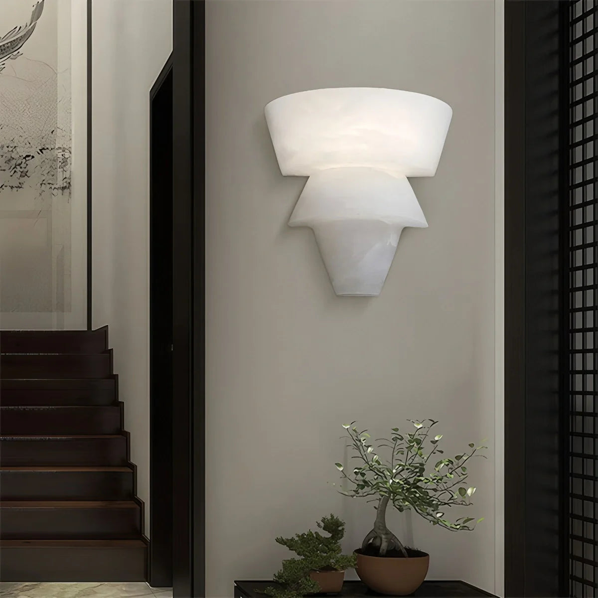 Cone Splicing Spanish Alabaster Wall Sconce