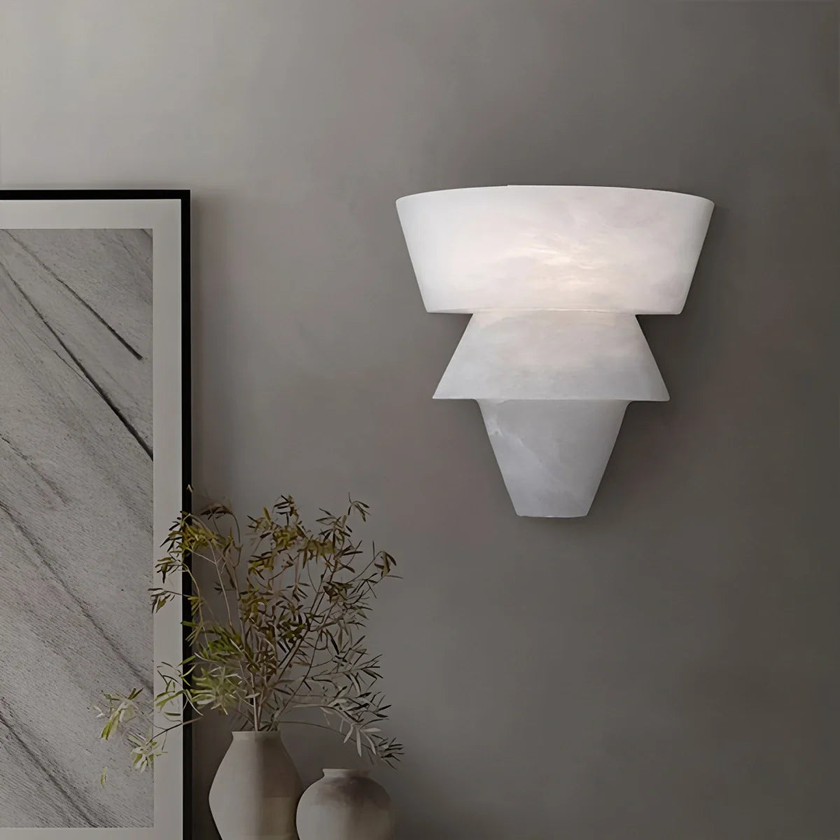 Cone Splicing Spanish Alabaster Wall Sconce