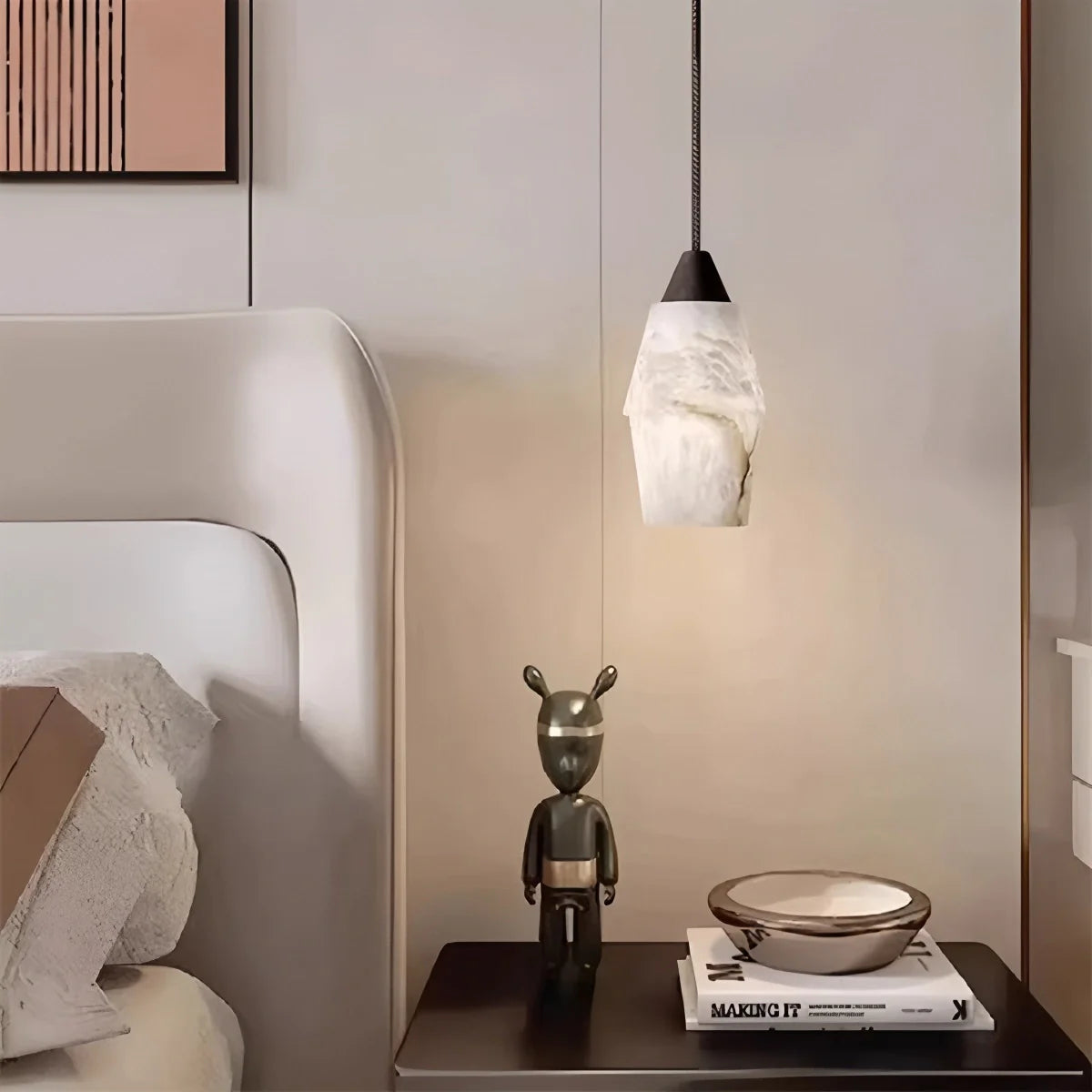 Natural Spanish Alabaster Pendant Light for Kitchen Island