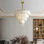 Haown Modern Round Shell Spanish Alabaster Chandelier