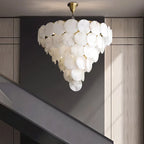 Haown Modern Round Shell Spanish Alabaster Chandelier