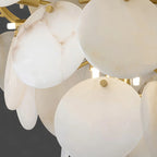 Haown Modern Round Shell Spanish Alabaster Chandelier