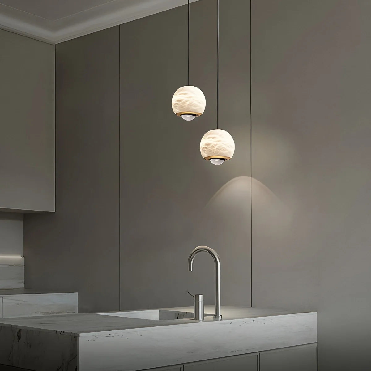 Modern Adjustable Spanish Alabaster Pendant Light